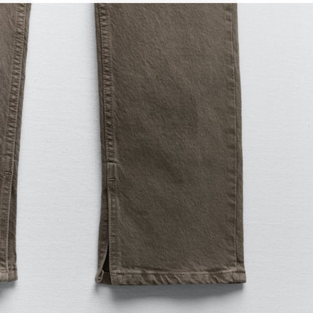 Zara Split Hem Slim Jeans in Brown size 2 - Picture 3 of 14